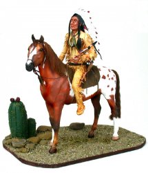 Chief Crazy Wolf on horseback