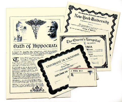 Medical Documents Set - Parchment - Click Image to Close