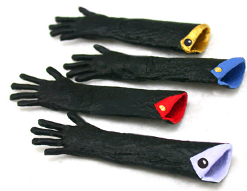 Gloves, Black Ladies Evening w/assorted linings - Click Image to Close